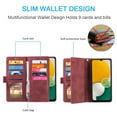 thumbnail image 4 of Dteck Wallet Case for Samsung Galaxy S25, Shockproof Zipper Wallet Pocket 9 Card Holder Slots Handbag Case Magnetic Closure Kickstand with Wrist Strap TPU Flip Cover,Winered, 4 of 8