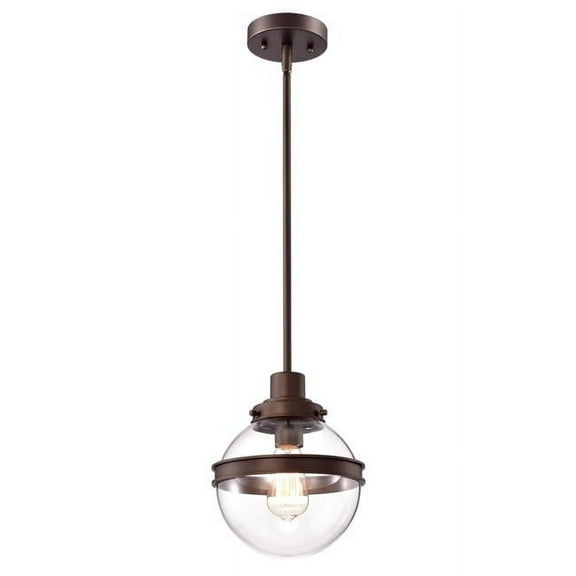 CHLOE Roan 1 Light Oil Rubbed Bronze Mini Pendant Ceiling Fixture 9" Wide