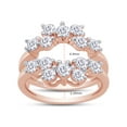 thumbnail image 4 of AFFY Moissanite Diamond Sunburst Halo Guard Enhancer Ring in 14K Rose Gold over Silver For Womens-5, 4 of 6