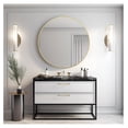 thumbnail image 2 of 42 Inch Round Bathroom Mirror, Metal Framed Wall Mirror for Hallway, Bedroom - Large Circle Mirror with Shatterproof Glass & Easy Install, 2 of 8