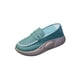 thumbnail image 1 of Zapatos casuales de PU para mujer, cómodos, suaves, con plataforma, estilo urbano, suela gruesa, sin cordones verde 35, 1 of 9