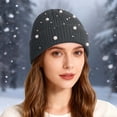 thumbnail image 2 of ChaoLingNeng Wool Beanie for Women, Lined Large Winter Hat, Big Knitted Beanie Ski Skull Cap Soft Thermal Cold Weather Outdoor Sports, 2 of 4