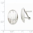 thumbnail image 3 of 14k White Gold Polished Fancy Omega Back Post Earrings, 3 of 3
