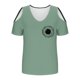 thumbnail image 5 of Algodón Fuera Del Hombro Tops para la Impresión de las Mujeres Manga Corta V-Cuello Blusa, Top de Algodón de Imitación de Moda, 5 of 5