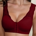 thumbnail image 5 of VBVC Women's Front-Closure Lace Support Bra,Full Coverage Posture Corrector Bra For Women,Ladies' Comfort Wireless Everyday Bra,Wine,S-2XL, 5 of 7