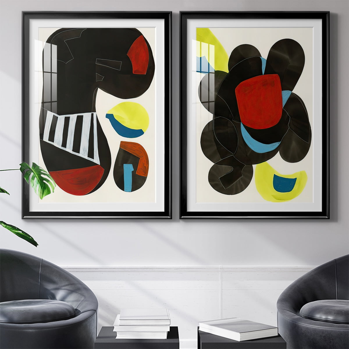 Wexford Home Barcelona I Premium Framed Print, 30.5" x 42.5" - Ready to Hang, Black (Set of 2)
