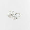 thumbnail image 3 of Women's Silver Dazzlers Cubic Zirconia Circle with Stone Earrings by Howard's, 3 of 4