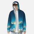 thumbnail image 2 of Gaeub Night Sky Beach Scene Men's and Women's UPF 50+ Long-Sleeved Sun Protection Clothing, Fishing Shirt Long Sleeve Zip-XX-Large, 2 of 7