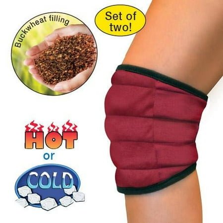 Set of 2 Hot/Cold Pain Relief Buckwheat Knee Wrap