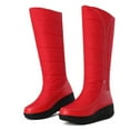 thumbnail image 6 of Bnwani Women Boots Knee High Boots Toe Mid-Heel Thick Knee-High Casual Snow Boot Red Size 9, 6 of 9