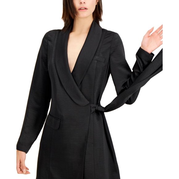 INC International Concepts INC Draped-Waist Wrap Dress (Black, 14w)