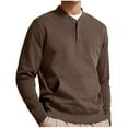 thumbnail image 2 of Nebwoak Mens Cotton Sweatshirts with Pockets- Casual Crewneck Pullover Long Sleeve Fall Winter Tops Coffee Size 4XL, 2 of 6