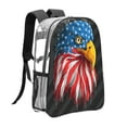 thumbnail image 3 of Susaid Eagle Head With American Flag Print Clear Backpack See Through Transparent Plastic Clear Bookbags for School, College, Stadium,Work, 3 of 7