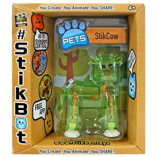 Zing Stikbot, Set of 8 Clear Collectable Action Figures and Mobile Phone Tripod, Create Stop Motion Animation