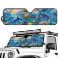 thumbnail image 5 of Uorisanigo Windshield Sunshade Front Window Sun Shade Foldable Ocean Dolphin Printed Sun Visor for Jeep Wrangler JL JLU 2018-2025 & Jeep Gladiator(JT) 2020-2025, UV Ray Reflector Heat Shield, 5 of 7