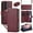 Burgundy, variant on For Samsung Galaxy S25 Ultra S25 Edge Plus Phone Case Leather Flip Wallet Cover