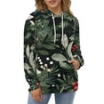 thumbnail image 3 of POBUDS Hoodie, Regular Fit Sporty Pullover Hooded Sweatshirt for Men Women Christmas Plants S, 3 of 6