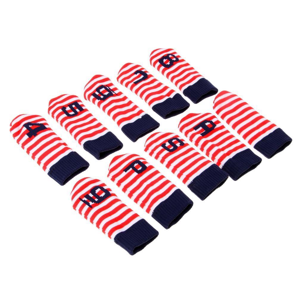 10 Pieces Knitted Golf Iron Head Cover Putter Headcovers Red, 11.2 x
