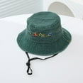 thumbnail image 2 of AWZXDE Kids Sun Hat For Kids Unisex Toddler Fisherman Cap With Cute Cartoon Print Breathable Washable Outdoor Summer Beach Hat Ages 2 To 8 Green, 2 of 4