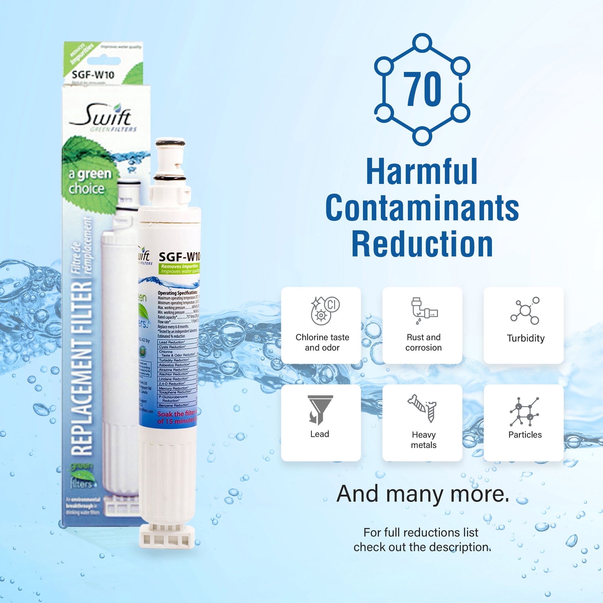 Swift Green Filters SGF-W10 Compatible Refrigerator Water Filter for 4396701,EDR6D1,FILTER 6(3 Pack)