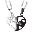 thumbnail image 3 of Couple Necklace Alloy Heart Puzzle Matching Pendant with Chain for Party DIY Black, 3 of 9