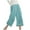 Light Blue, variant on Olyvenn Womens Linen Cropped Pants Loose Casual Capri Cotton Wide Leg Plus Size Elastic Waist with Drawstring Trouses Blue XL
