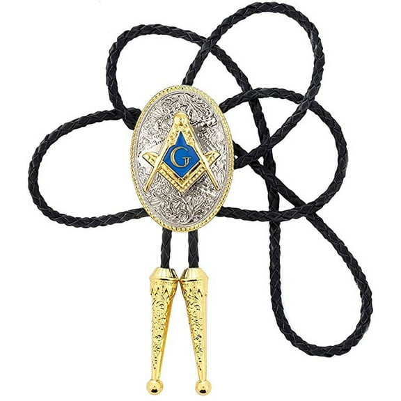 Vintage White Crack Triangle Bolo Tie for Men with Silver Bolo Tie Tips