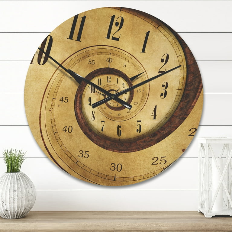 Designart 'Endless Time Spiral Clock' Modern Wood Wall Clock 