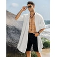 thumbnail image 3 of COOFANDY Men's Long Cardigan Cotton Kimono Robe Lightweight Casual Beach Drape Cape, 3 of 7