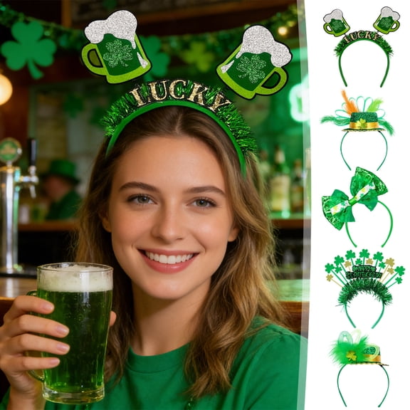 Viflosae St Patrick Day Decorations St. Patrick's Day Headband Irish Festival Party Green Carnival Party Props