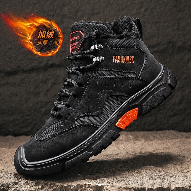 Men Winter Snow Boots Insulated Outdoor Hiking Shoes Faux  display picture 2