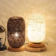 thumbnail image 1 of GAXIRE Lampe de Chambre Design Minimaliste Base en Bois 1ensemble, 1 of 7