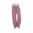 thumbnail image 4 of Women's Wide Leg Pants with Pockets High Waist Adjustable Knot Loose Casual Trousers Business Work Casual Pants, 4 of 9