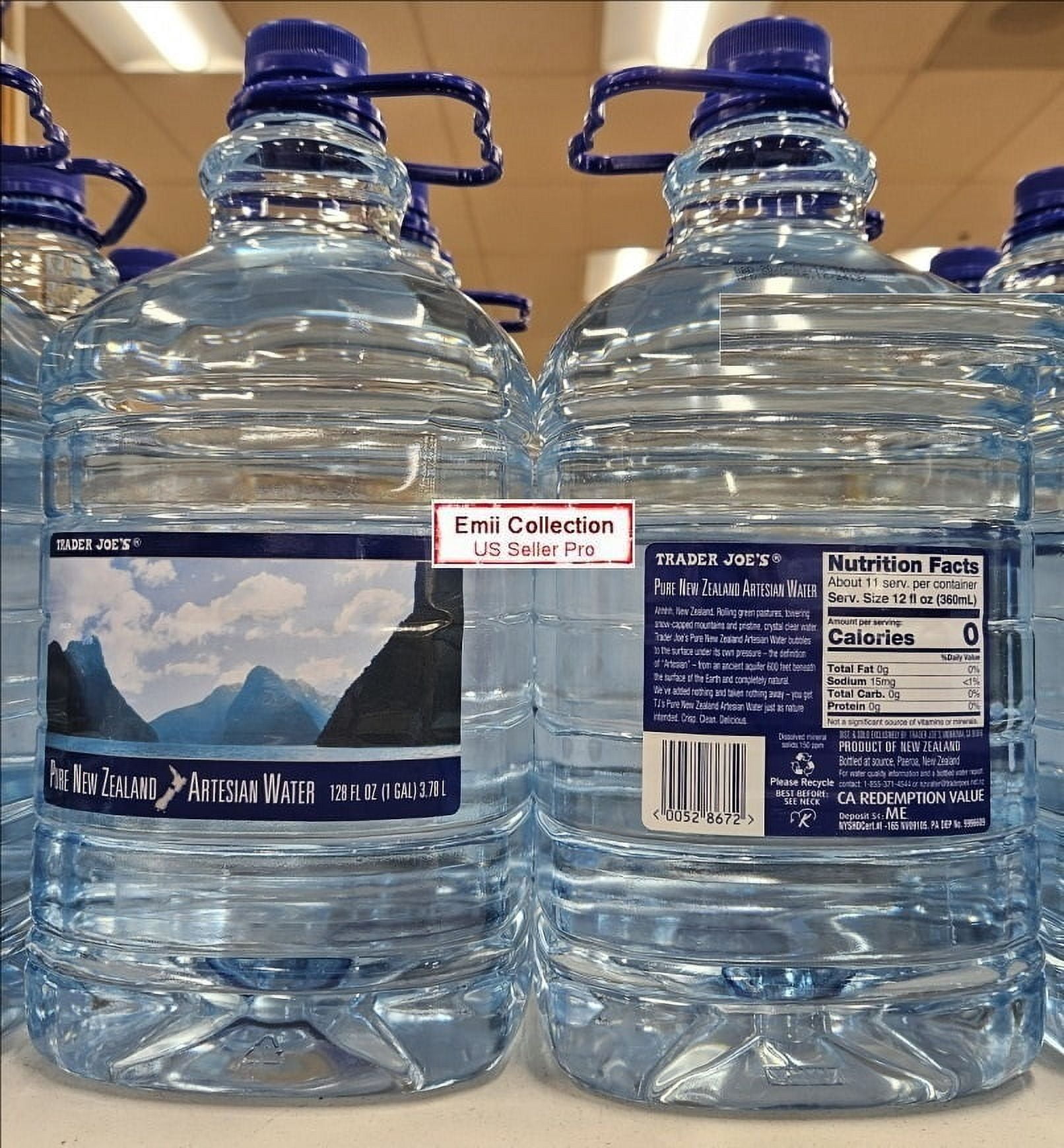 Trader Joe’s Pure New Zealand Artesian Water 128fl oz 3.78L (2 Tubes)