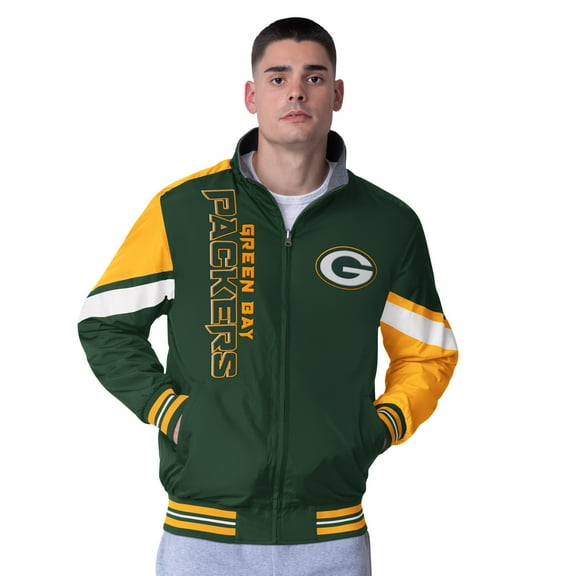 Men's G-III Extreme Green Green Bay Packers Strong Arm Reversible Full-Zip Jacket