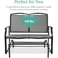 thumbnail image 6 of WYDK 2-Person Outdoor Patio Swing Glider Steel Bench Loveseat Rocker for Deck, Porch w/Textilene Fabric, Steel Frame - Gray, 6 of 7