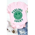 thumbnail image 3 of Retro DISTRESSED Feeling Lucky Smiley Face Tee T-Shirt, 3 of 8