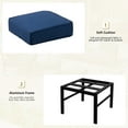 thumbnail image 5 of Auzfy 2 Pieces Aluminum Outdoor Patio Ottoman with Blue Cushion, Assembled Outdoor Foot Stool, Black Frame, 5 of 6