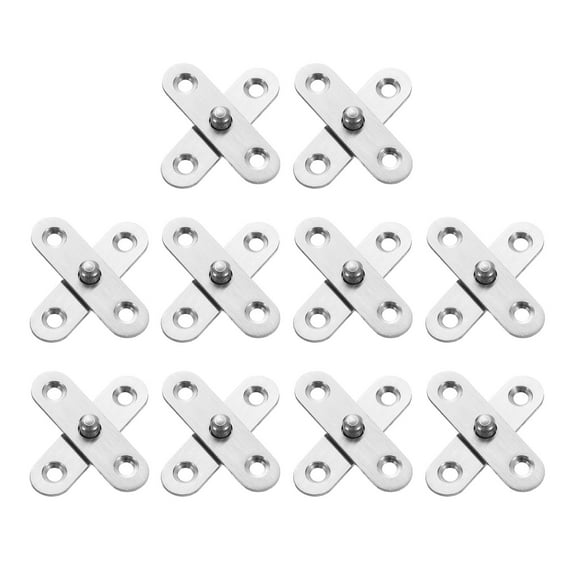 10Pack 360 Degree Rotating Pivot Hinges, 57 x 16.3mm Concealed Hinge, Silver
