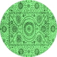 thumbnail image 1 of Ahgly Company Indoor Round Abstract Emerald Green Modern Area Rugs, 5' Round, 1 of 4