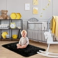thumbnail image 2 of Ghouse Rectangular Black Area Rug 2x3 feet, Thick and Fluffy Faux Sheepskin Machine Washable Rectangular Plush Carpet, Faux Sheepskin Rug for Living Room, Bedroom, Kids Room, 2 of 6
