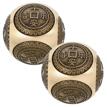 Soimiss 2Pcs Chinese Medicine Balls Brass Massage Balls for Adults Exercise Stress Relief