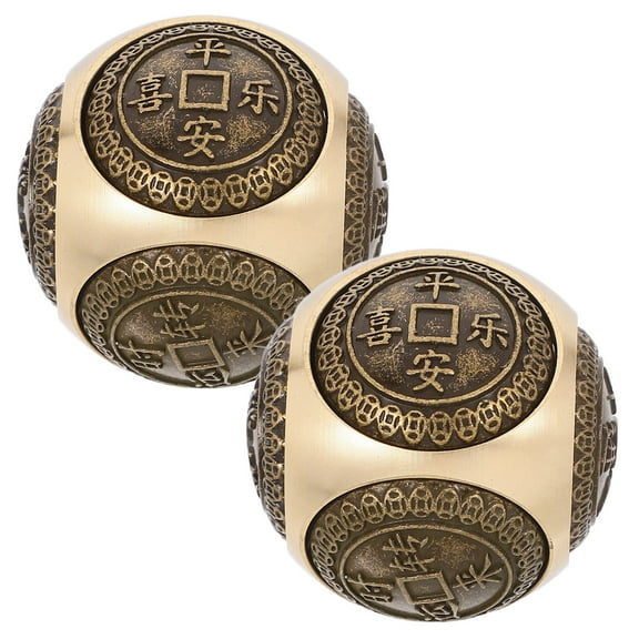 Soimiss 2Pcs Chinese Medicine Balls Brass Massage Balls for Adults Exercise Stress Relief