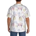 thumbnail image 3 of Susaid Hand Drawn Rabbit Print Men's Polo Shirts Button Down Short Sleeve Casual Summer Beach Vintage Shirts for Men-Medium, 3 of 5