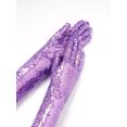 thumbnail image 2 of Doomiva Womens 1920s Shiny Sequin Mesh Long Finger Gloves Classic Wedding Mittens Dance Gloves Lavender One Size, 2 of 5