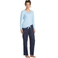 thumbnail image 1 of Hanes Womens Long Sleeve Tee/Pant Sleep Set, M, Bluebird/Starry Skies, 1 of 3