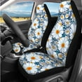 thumbnail image 2 of Yuyamidu Daisy Car Seat Cover Full Set with Steering Wheel Cover Seat Belt Pads Armrest Cover Auto Headrest Covers Cup Holders Keychain Fit for Most Vehicles, 2 of 7