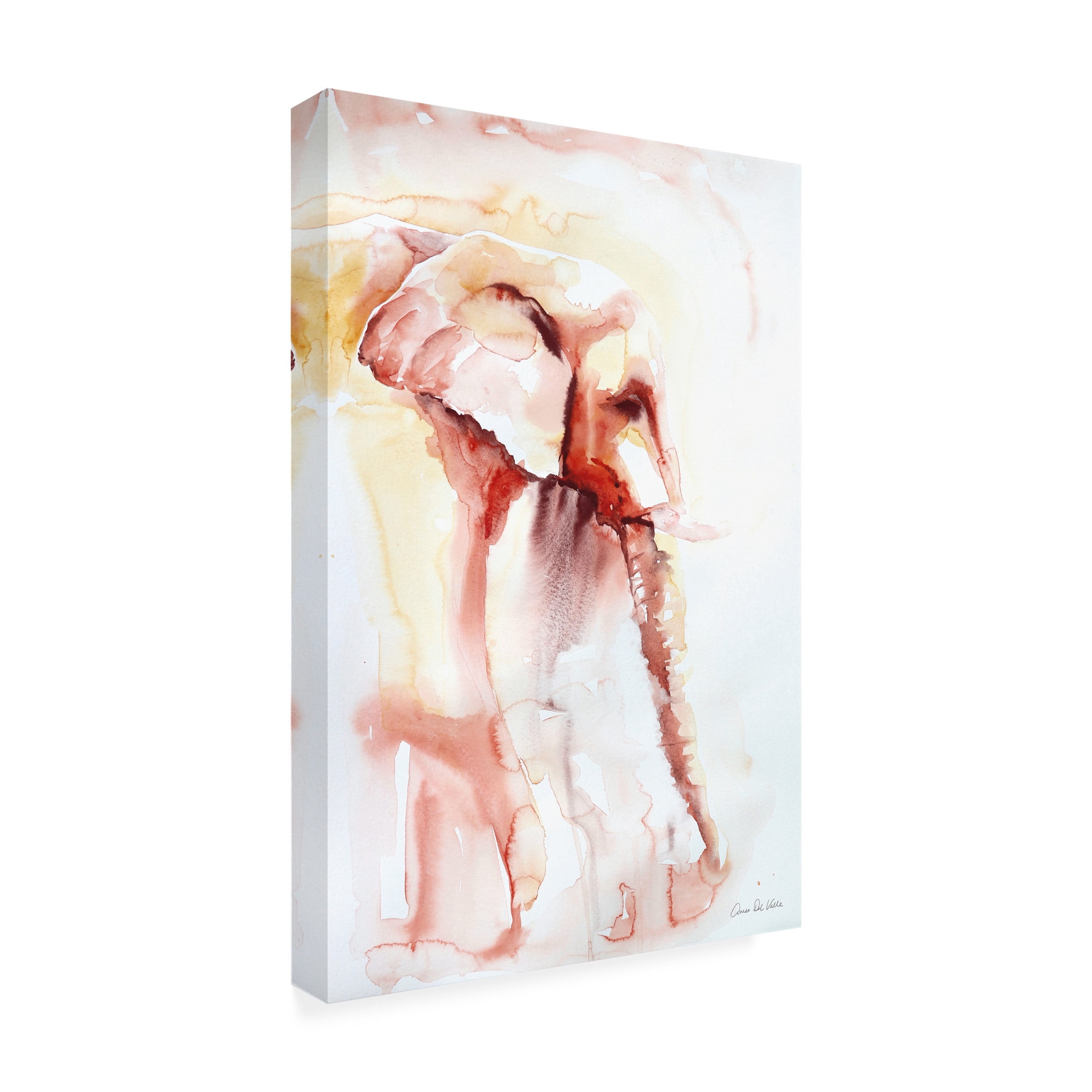 Trademark Fine Art 'African Elephant Pink Yellow' Canvas Art by Aimee Del Valle
