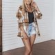 thumbnail image 3 of Chaqueta a cuadros de manga larga, chaqueta con capucha para mujer, abrigo largo a cuadros para mujer, chaqueta con capucha para mujer, experiencia incomparable, 3 of 8