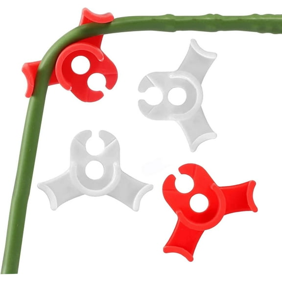 40 Pcs Low Stress Plant Training Clips (Red & White, 90 Degrees)